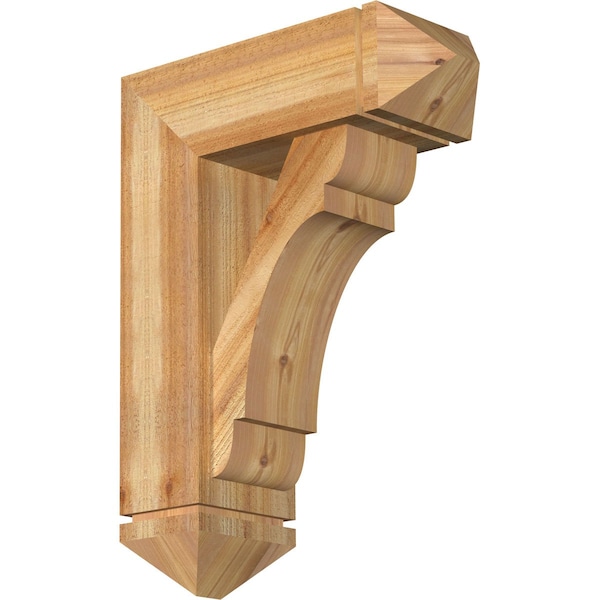 Ekena Millwork Olympic Arts and Crafts Rough Sawn Bracket w/ Offset Brace, Western Red Cedar, 8"W x 22"D x 30"H BKT0806X22X30OLY03RWR - main